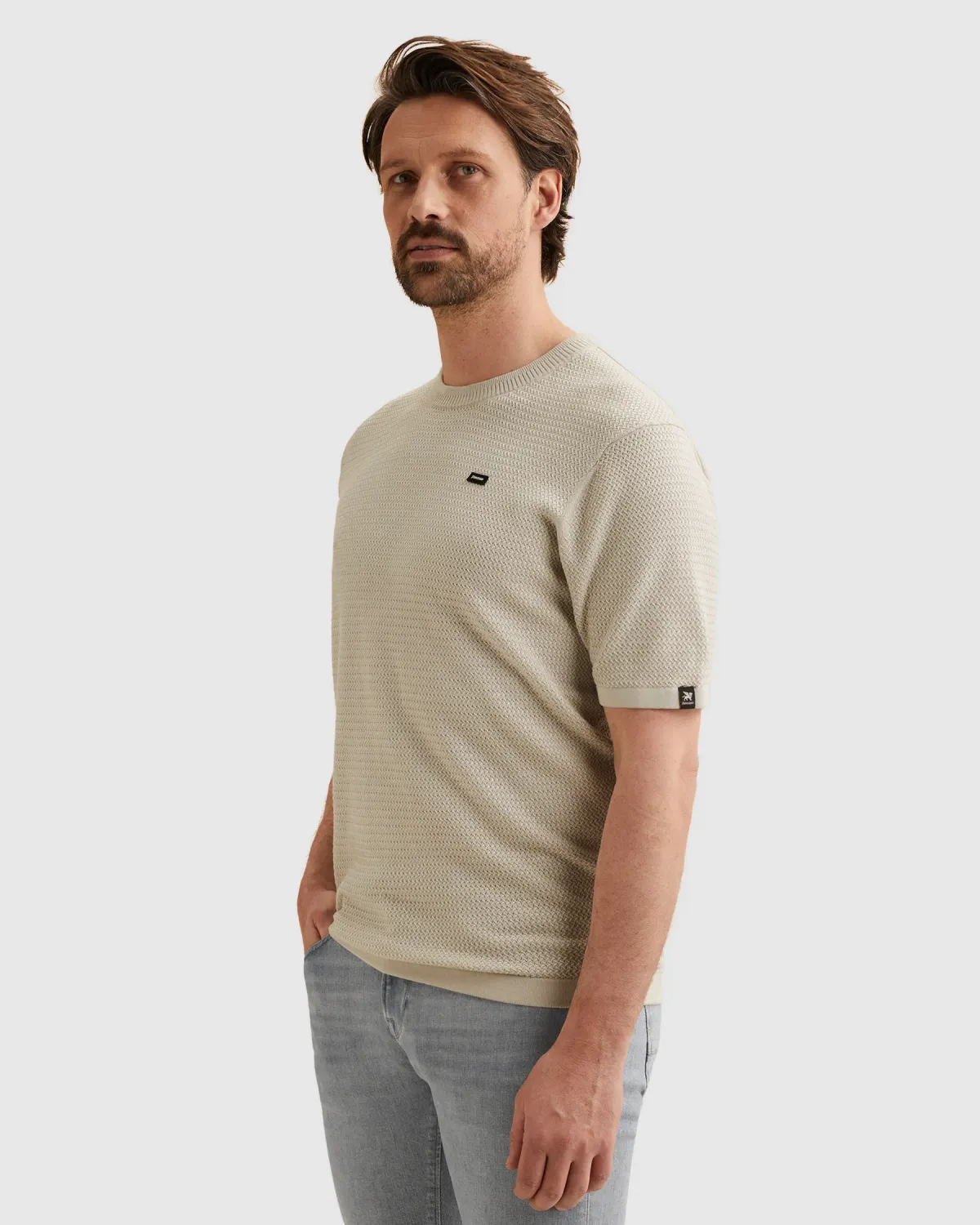 Vanguard T-shirt van katoen/modal met structuur VTSS2602508-9014