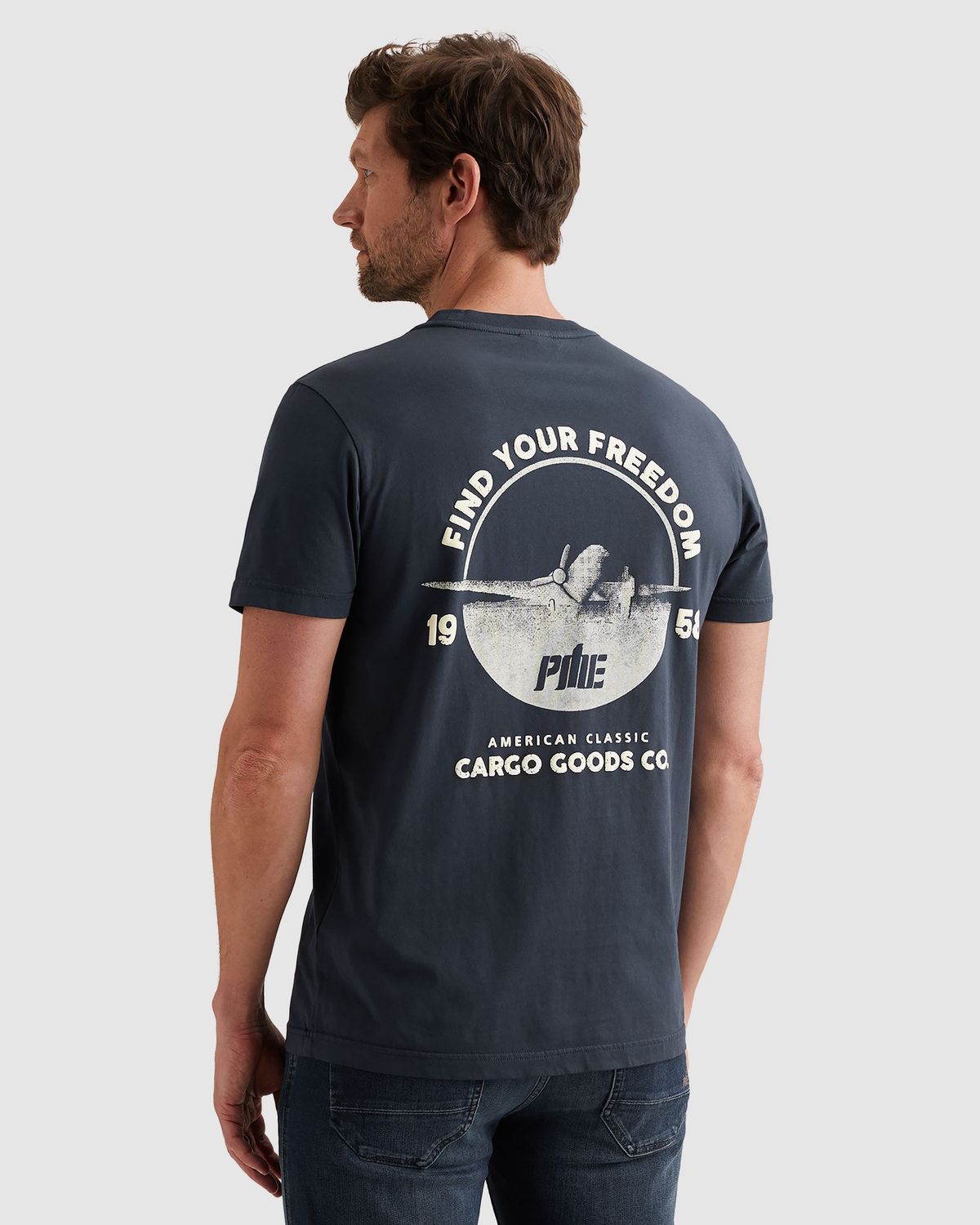 PME Legend T-shirt met garment-dye wassing en artwork