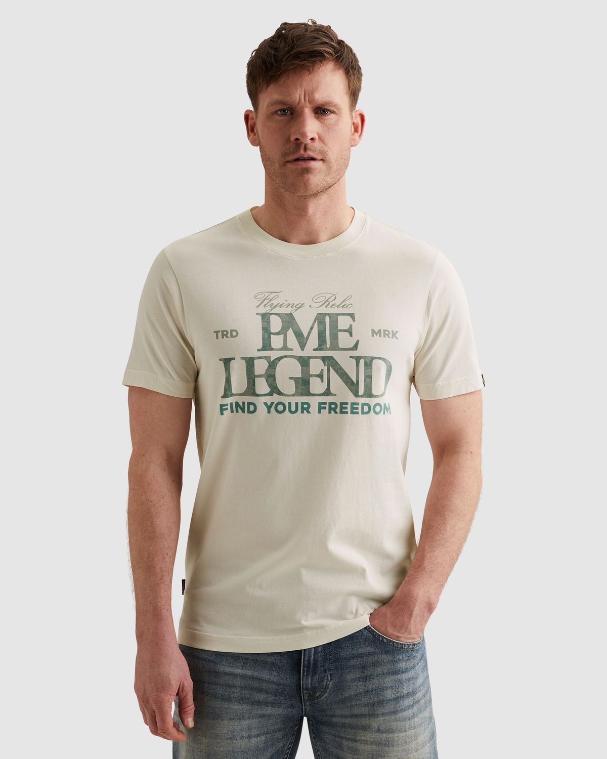 PME Legend T-shirt van jersey met groot artwork PTSS2604596-7001