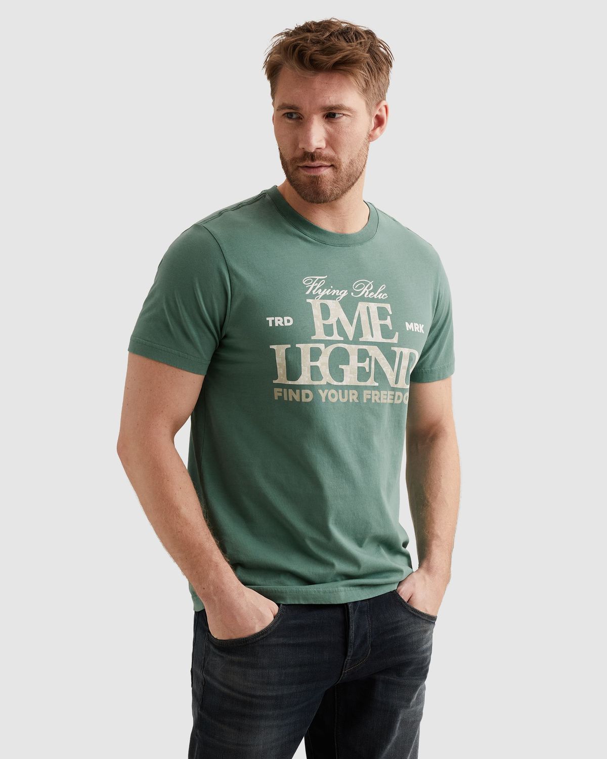 PME Legend T-shirt van jersey met groot artwork PTSS2604596-6053