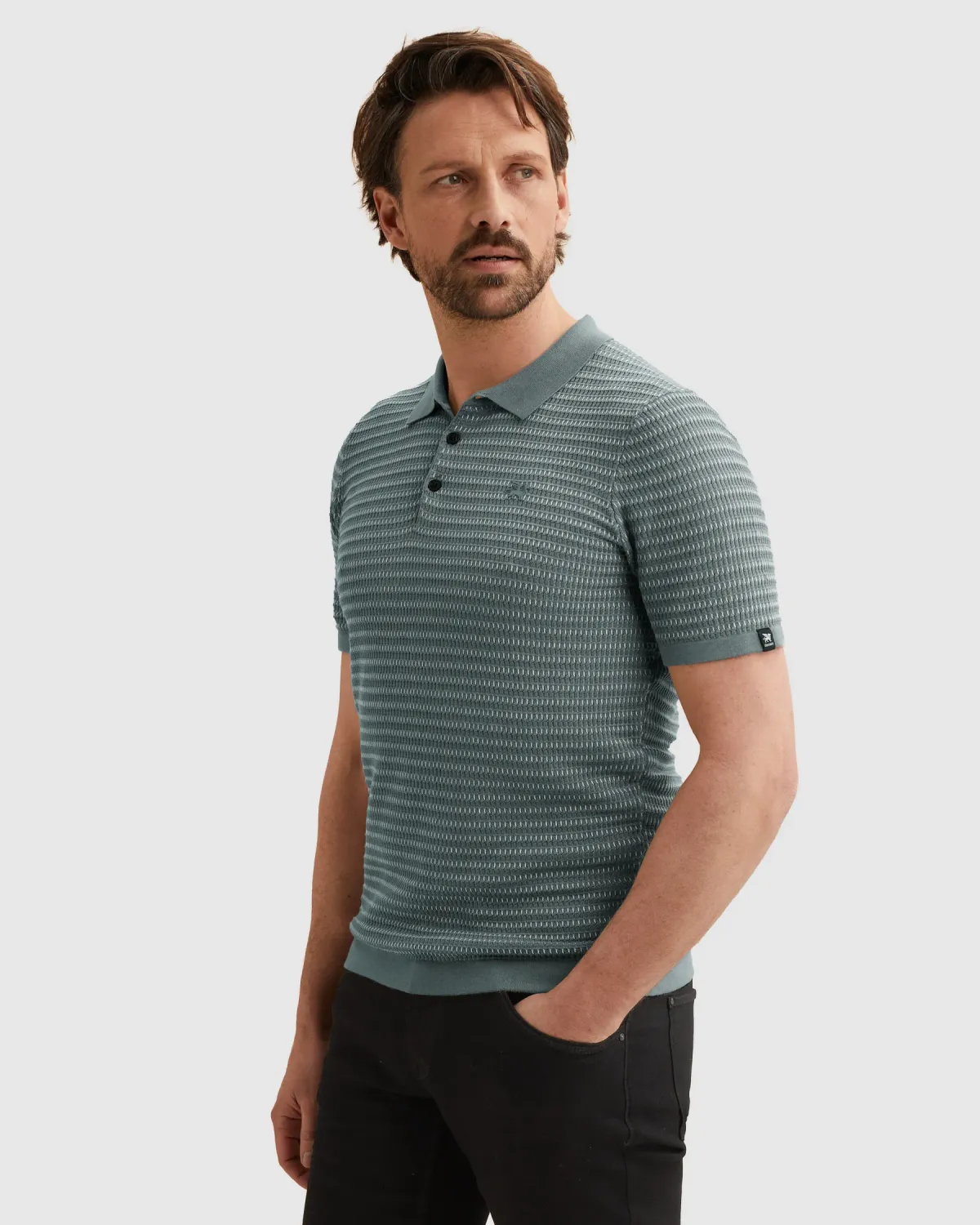 Vanguard Polo van katoen/modal met jacquardpatroon VPSS2602814-5144