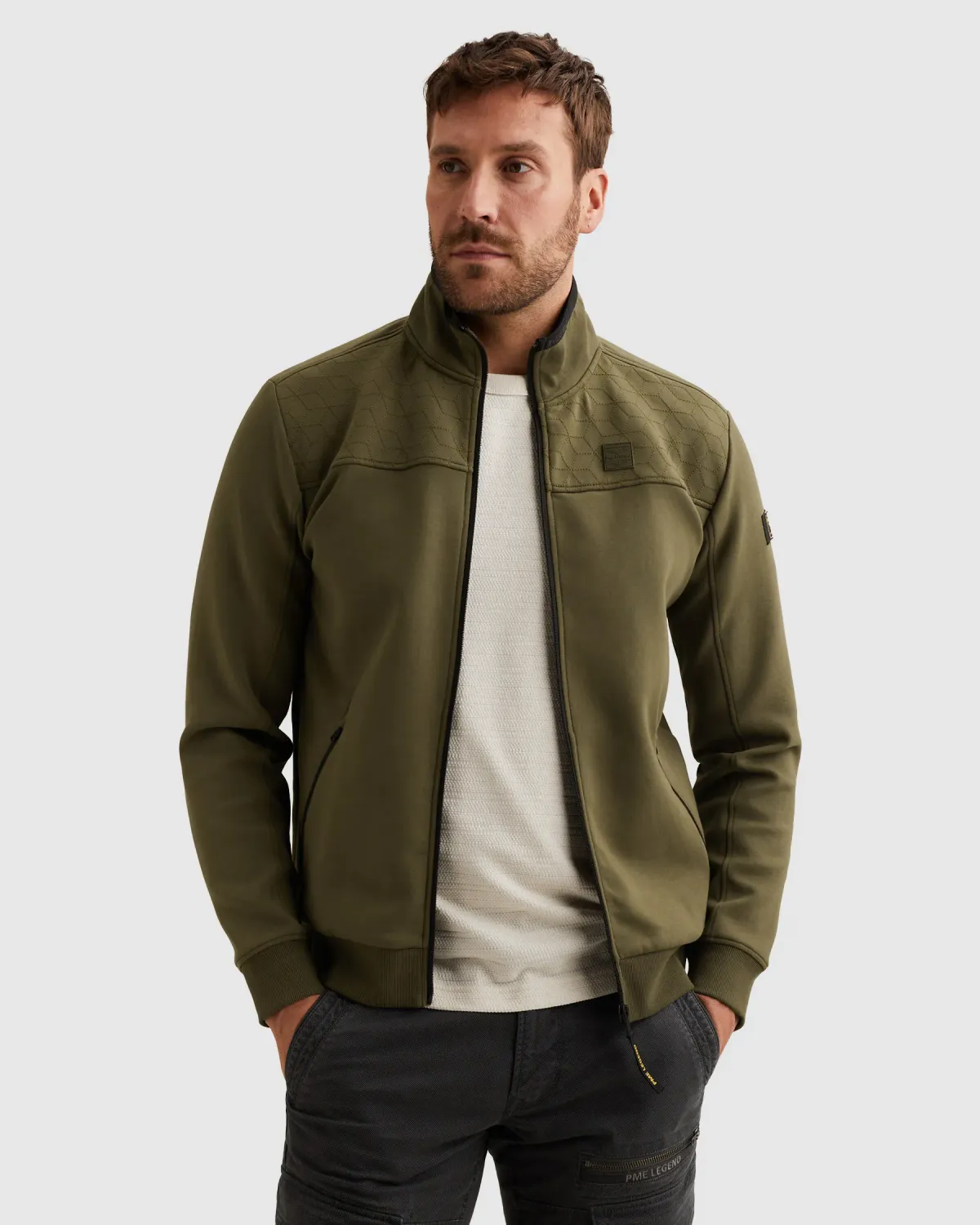 PME Legend Sweat jacket met opstaande kraag en ritssluiting