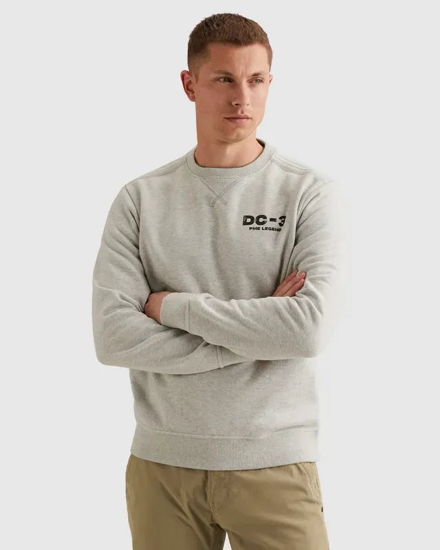 PME Legend Sweatshirt met garment-dye wassing en artwork