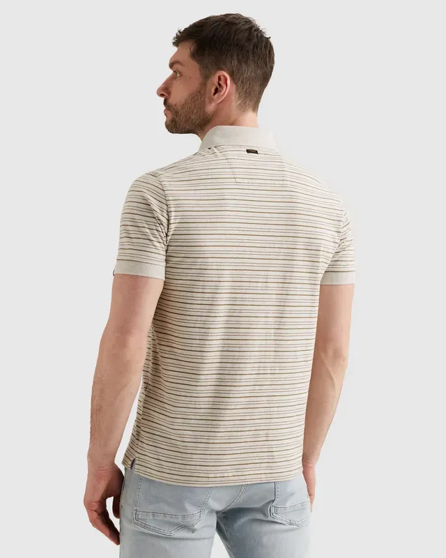 PME Legend Polo van 100% katoen met streeppatroon