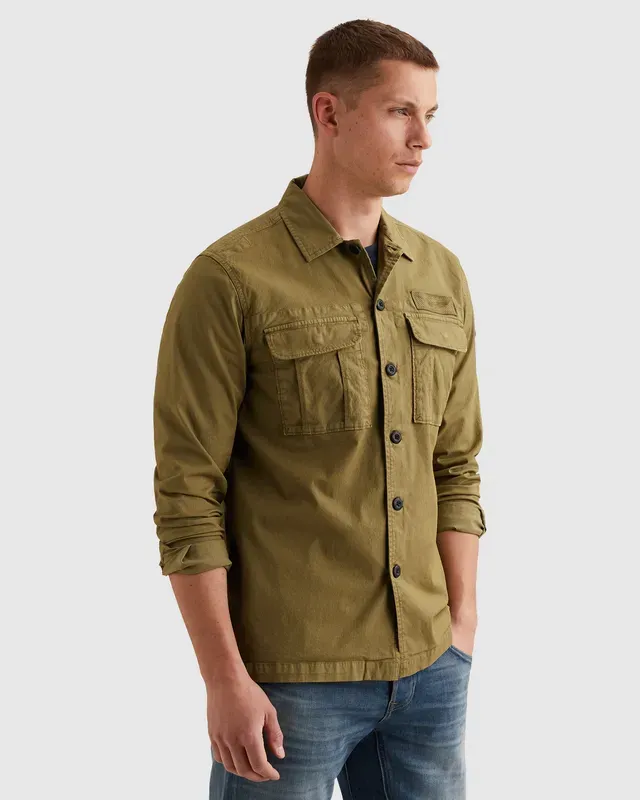 PME Legend Shirt jacket met borstzakken en badge op de mouw