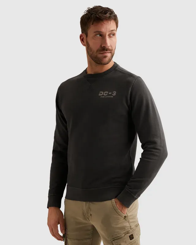 PME Legend Sweatshirt met garment-dye wassing en artwork