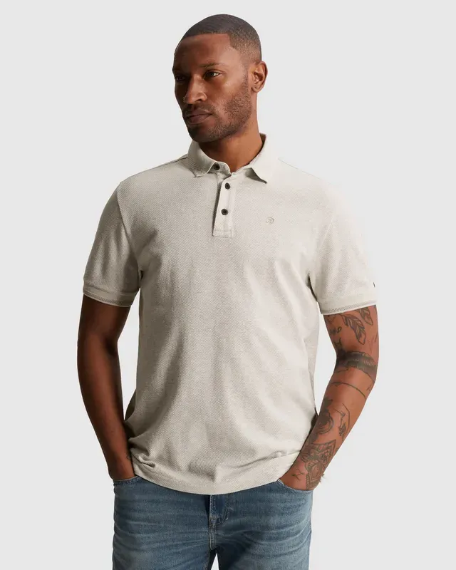 Cast Iron Polo met allover structuur