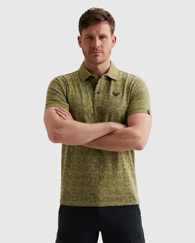 PME Legend Polo van 100% katoen met allover print