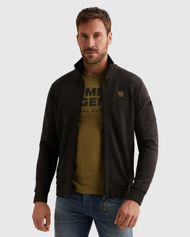 PME Legend Sweat jacket met flight pocket op de mouw