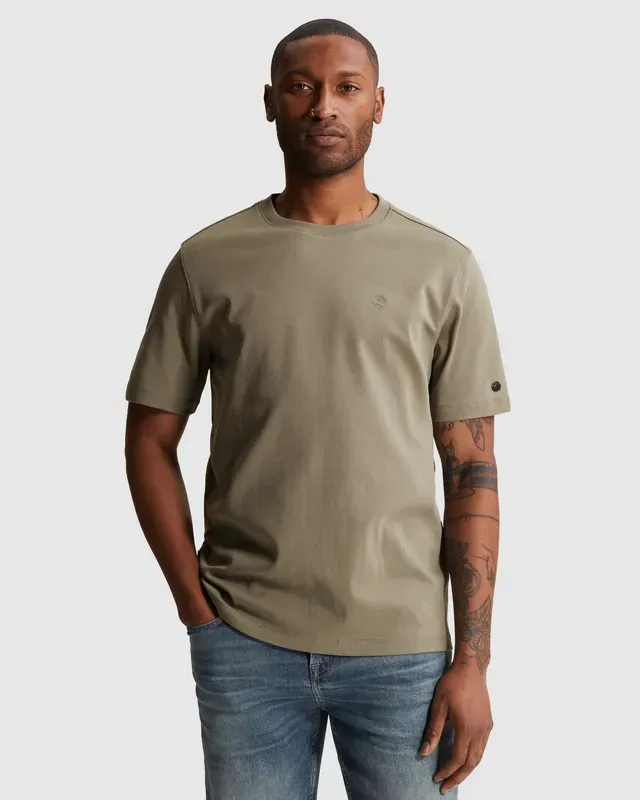 Cast Iron T-shirt met ronde hals van interlock jersey