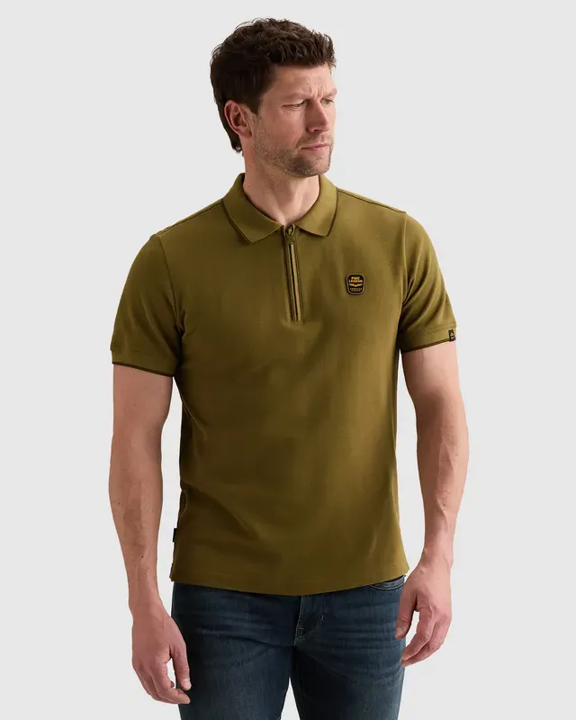 PME Legend Polo van piqué met ritssluiting
