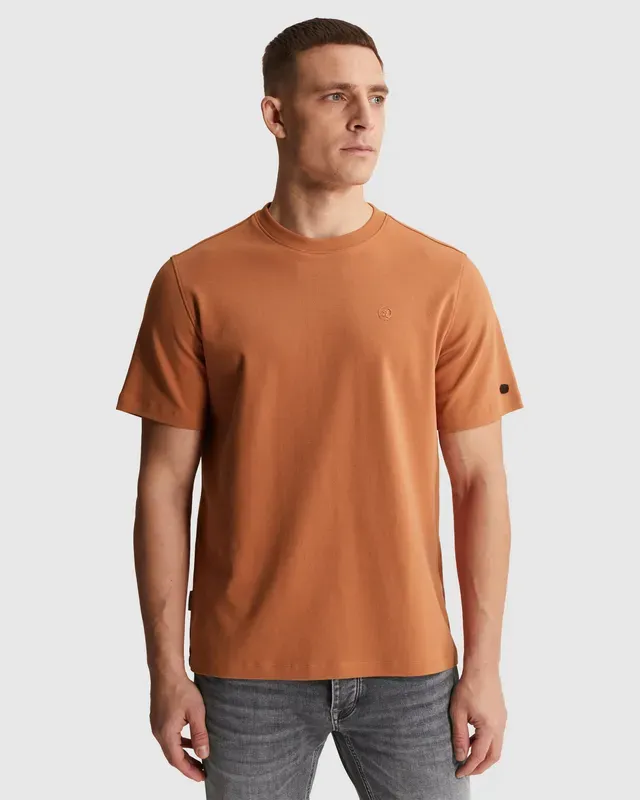 Cast Iron T-shirt met ronde hals van interlock jersey