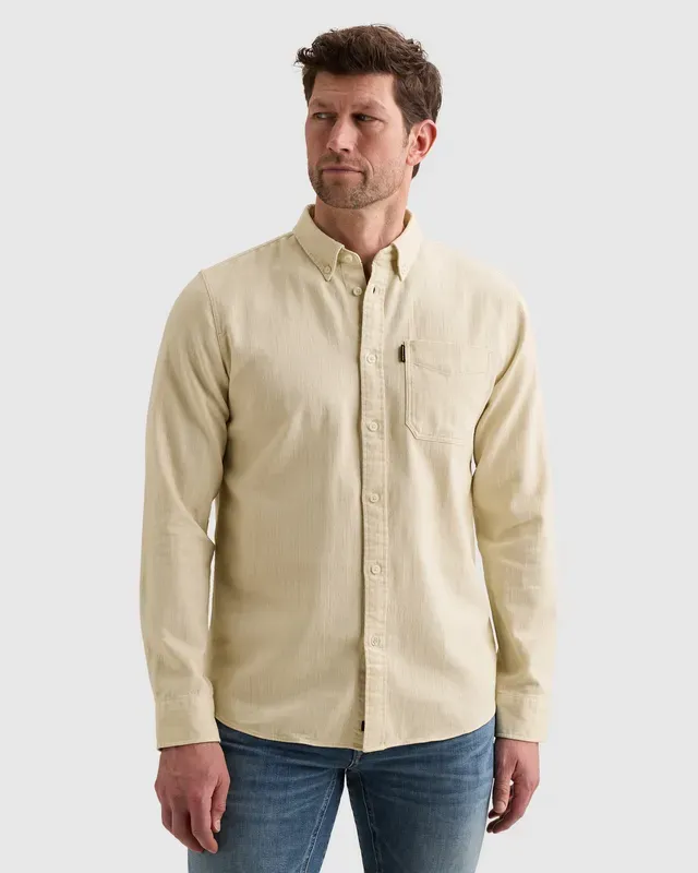 PME Legend Overhemd met garment-dye wassing en borstzak