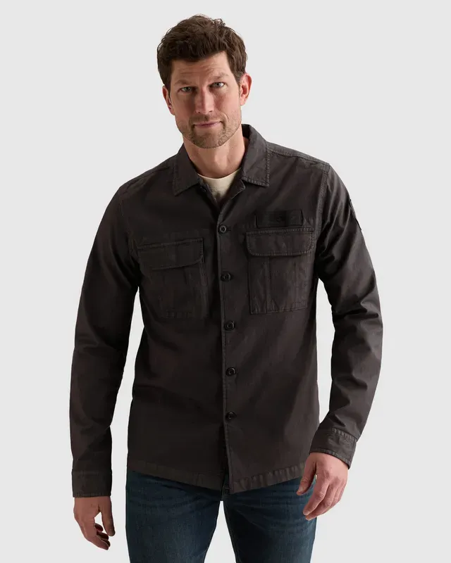 PME Legend Shirt jacket met borstzakken en badge op de mouw