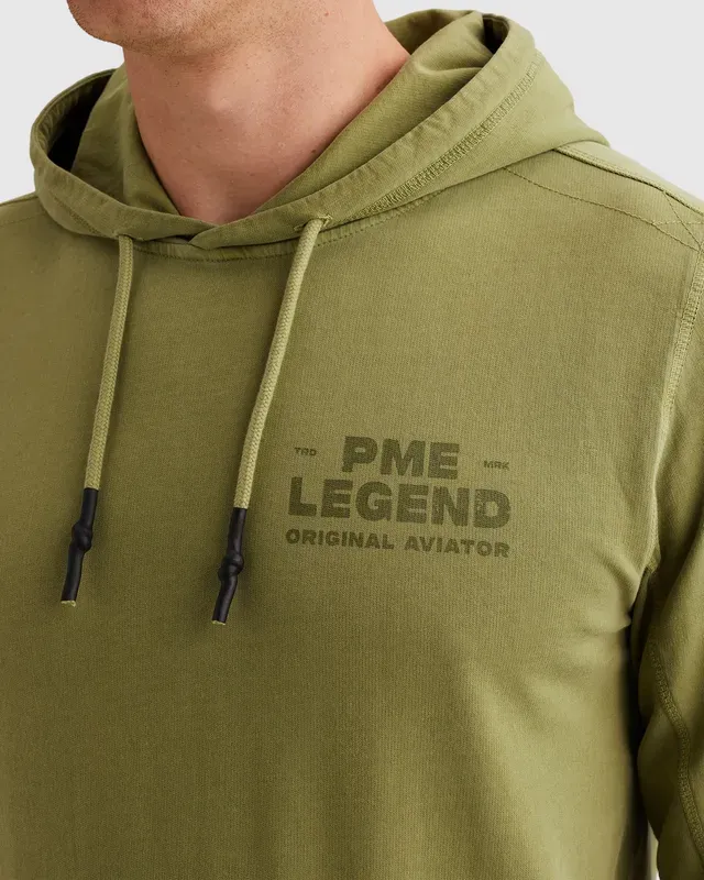 PME Legend Hoodie met garment-dye wassing en artwork