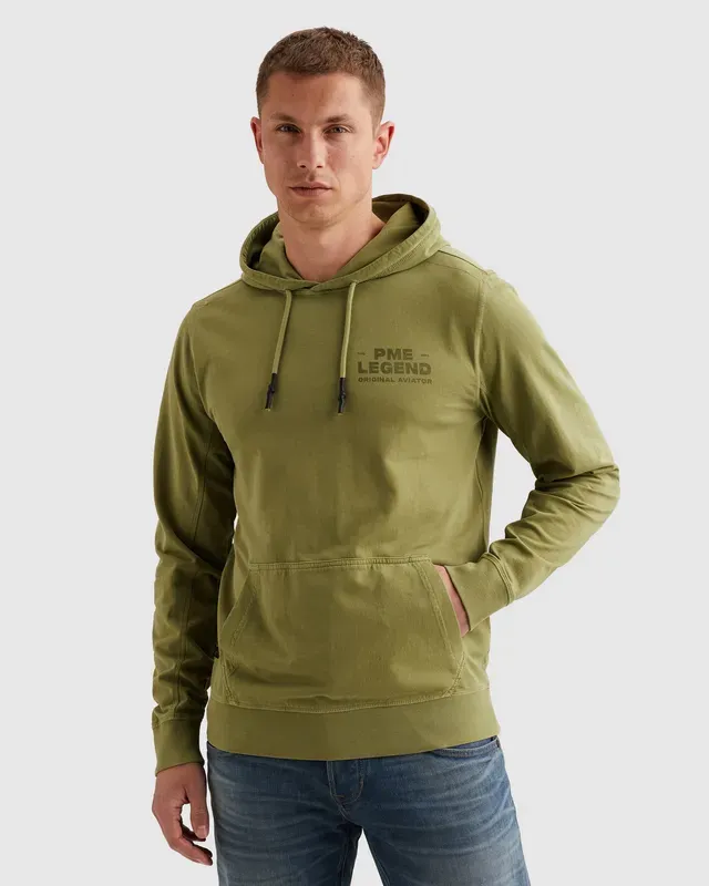 PME Legend Hoodie met garment-dye wassing en artwork