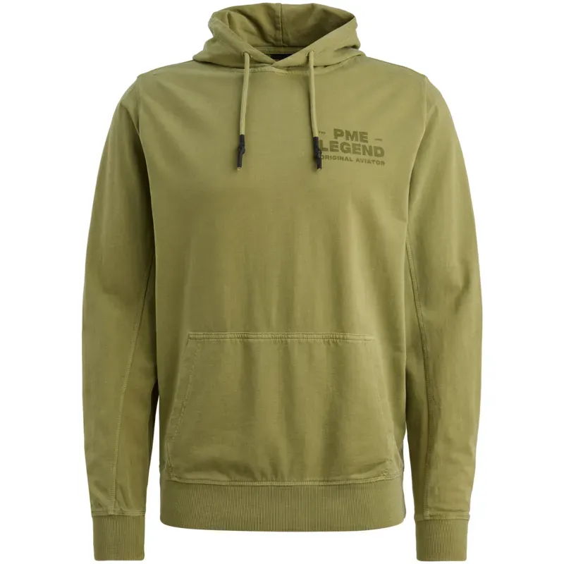 PME Legend Hoodie met garment-dye wassing en artwork