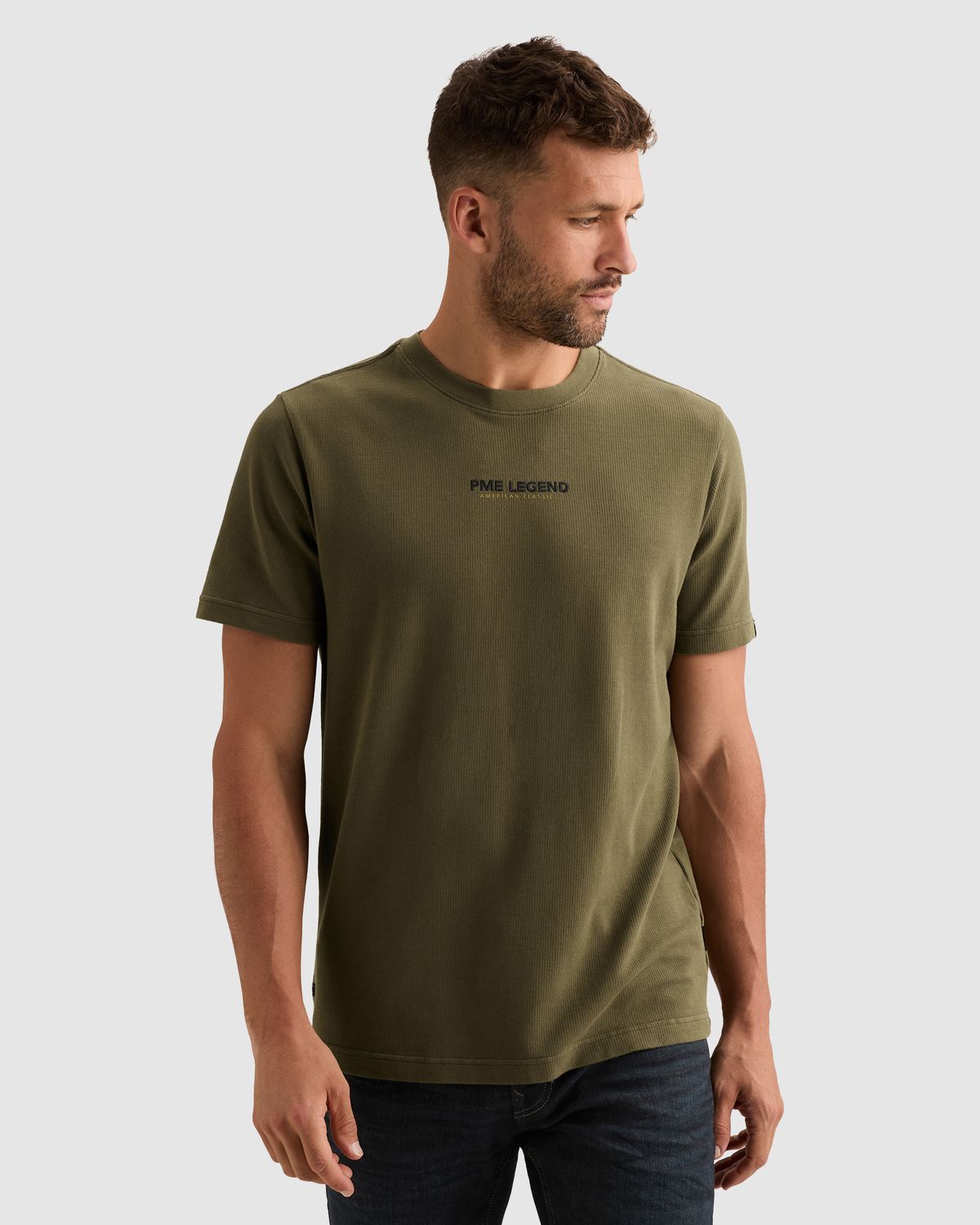 PME Legend T-shirt met klein artwork en wafelstructuur