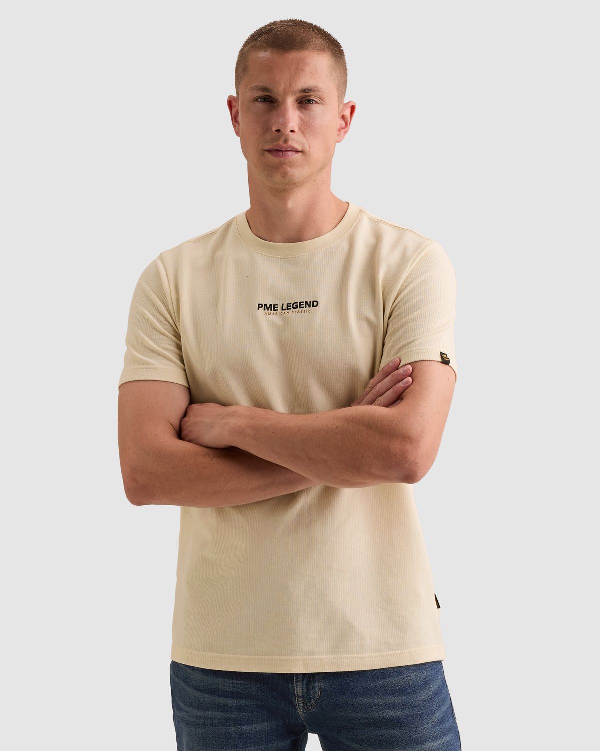 PME Legend T-shirt met klein artwork en wafelstructuur