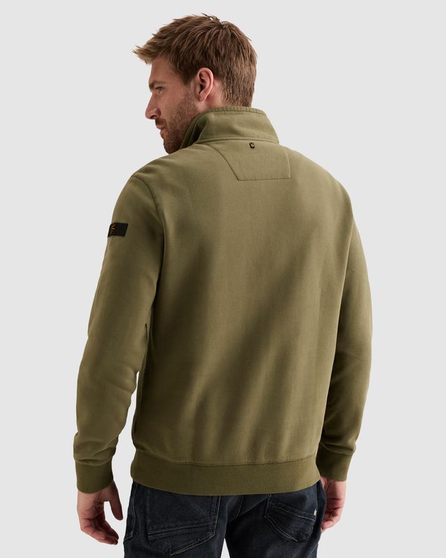 PME Legend Sweatshirt met halve rits en garment-dye wassing