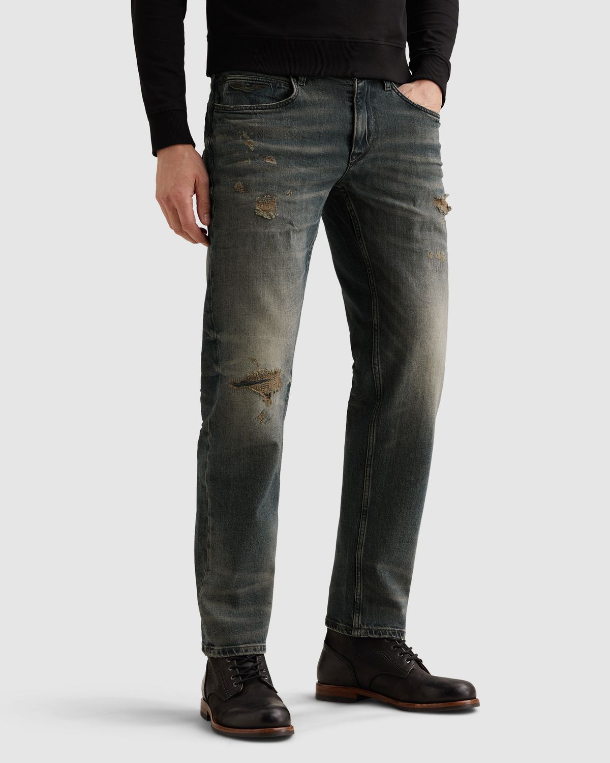 PME Legend Wingload relaxed fit jeans met destroy- en repair details