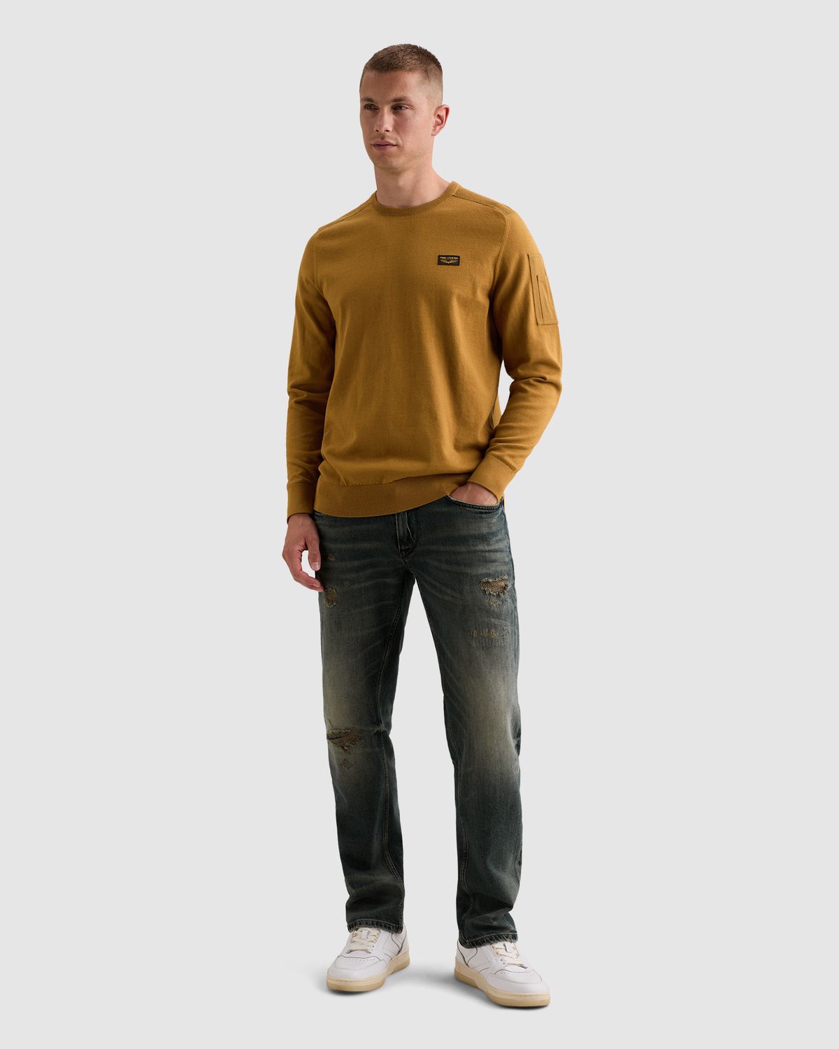 PME Legend Wingload relaxed fit jeans met destroy- en repair details