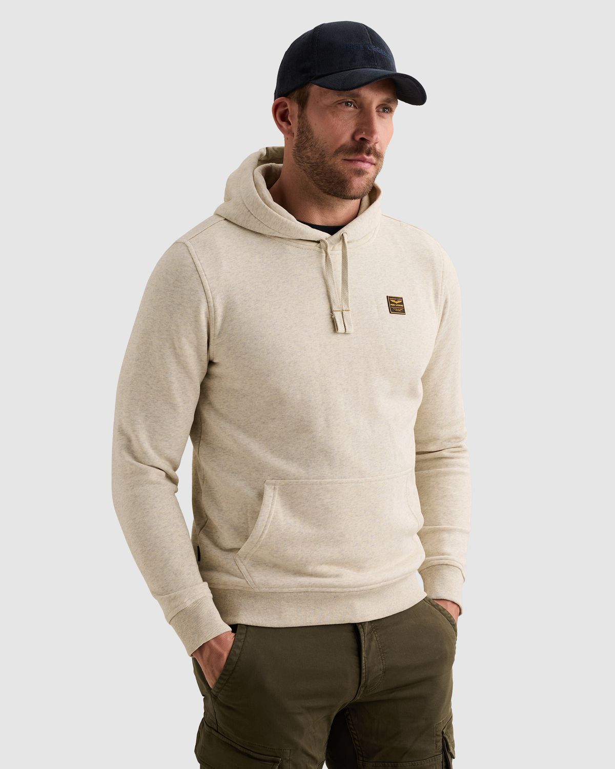 PME Legend Hoodie met rubberen badge en kangoeroezak