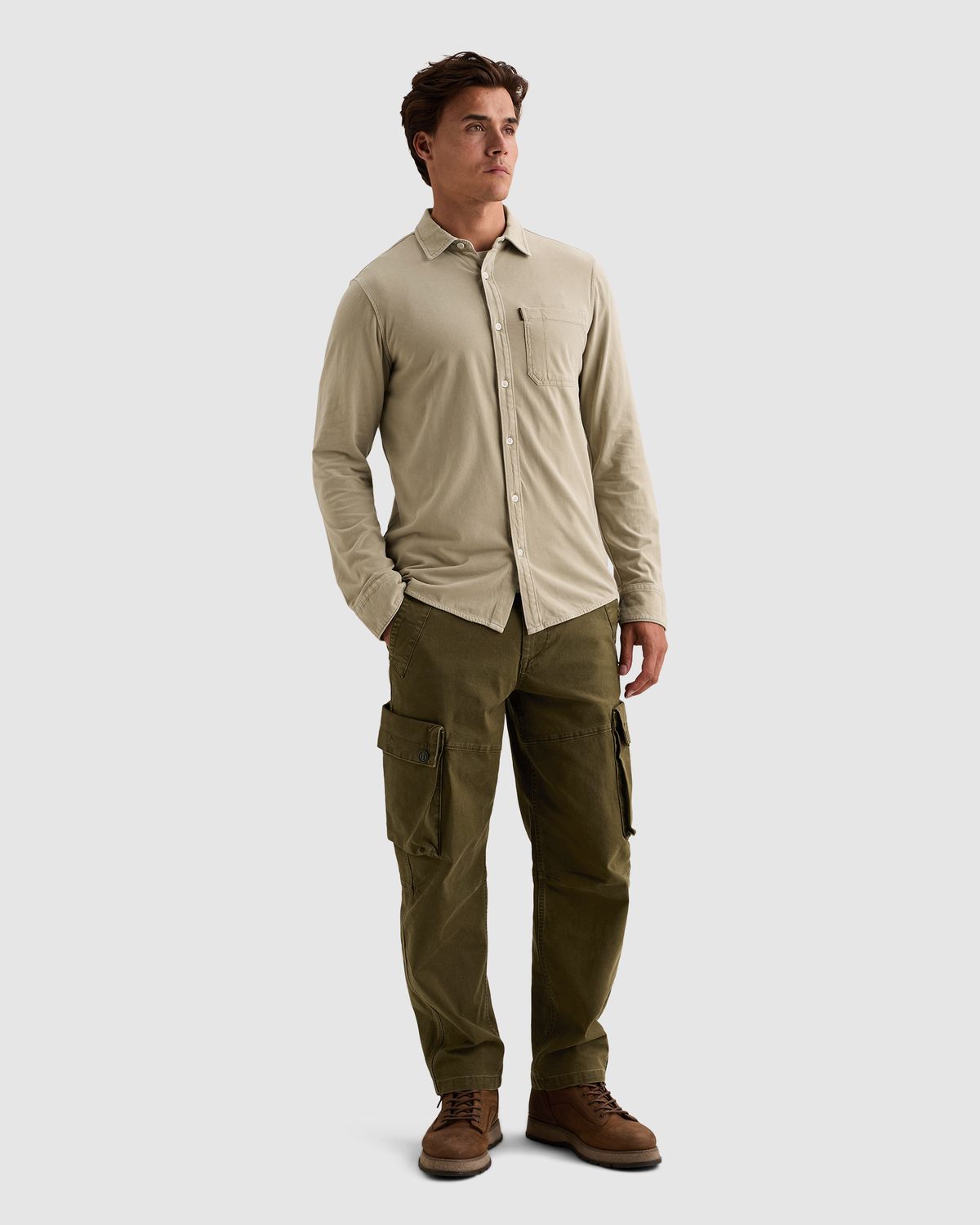 PME Legend Overhemd met garment-dye wassing en borstzak
