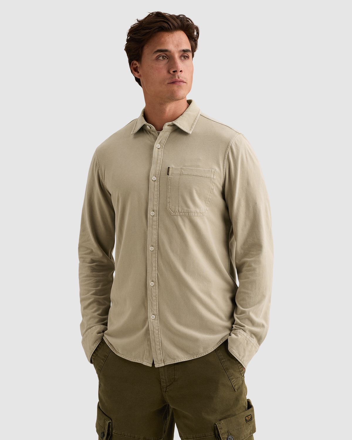 PME Legend Overhemd met garment-dye wassing en borstzak