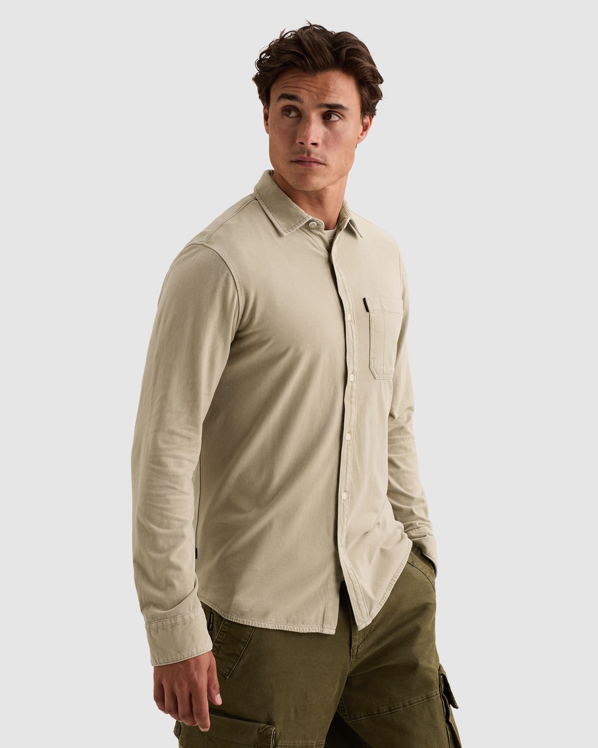 PME Legend Overhemd met garment-dye wassing en borstzak