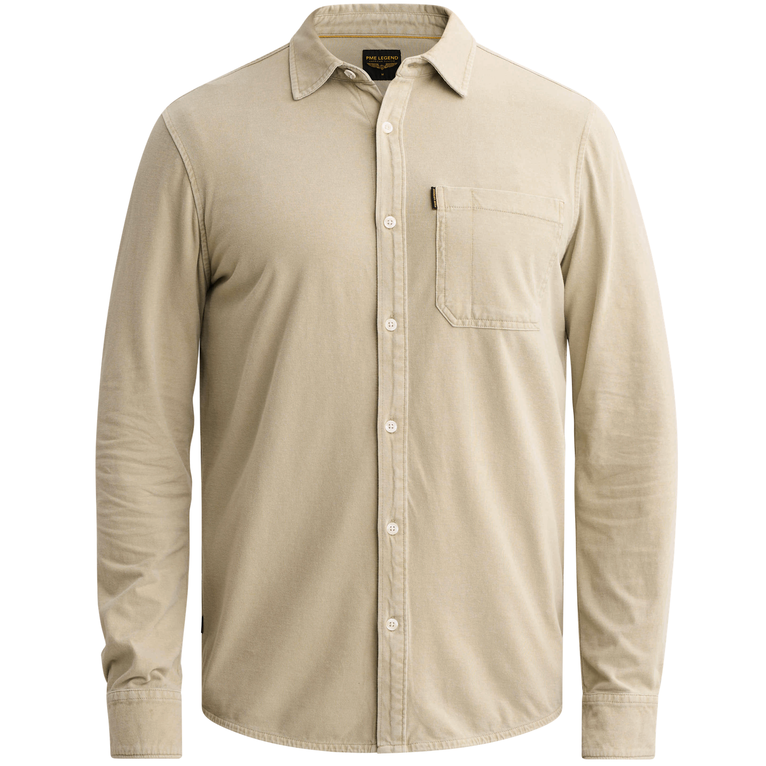 PME Legend Overhemd met garment-dye wassing en borstzak