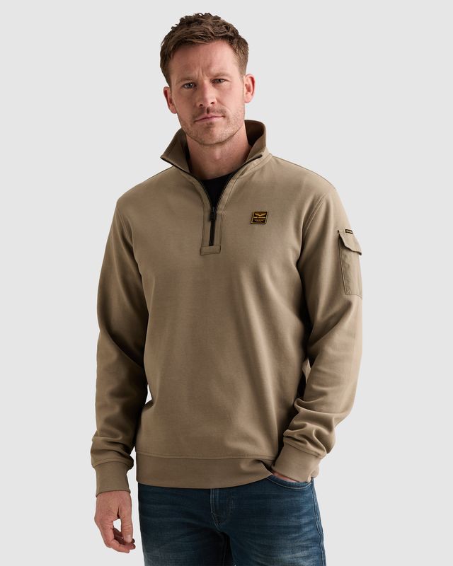 PME Legend Sweatshirt met halve rits en badge