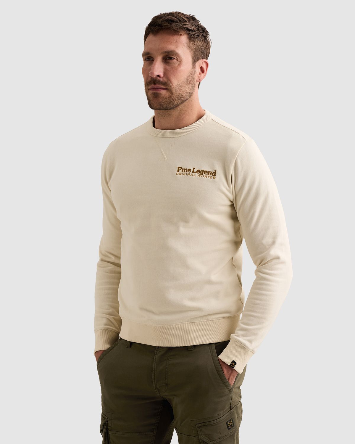 PME Legend Sweatshirt van peached fleece met artwork
