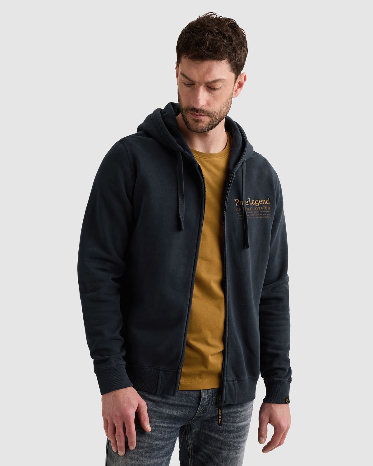PME Legend Sweat jacket met garment-dye wassing en ritssluiting