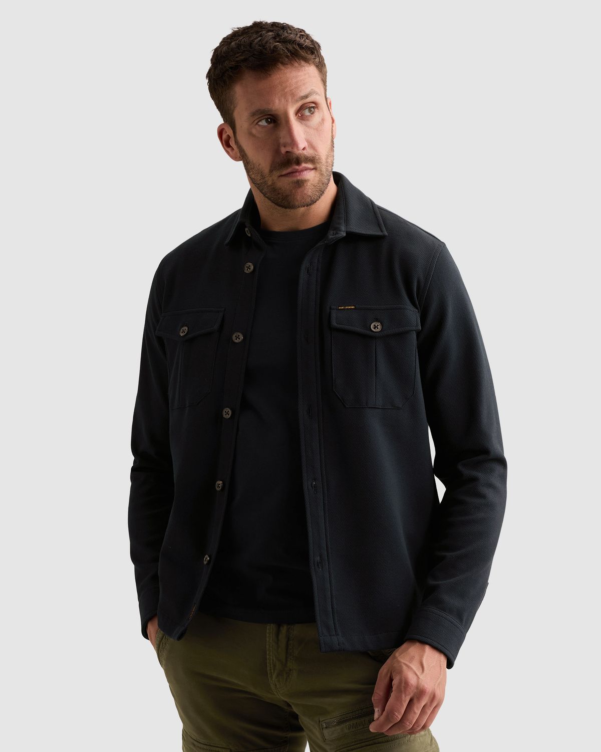 PME Legend Overshirt van een katoenblend met borstzakken