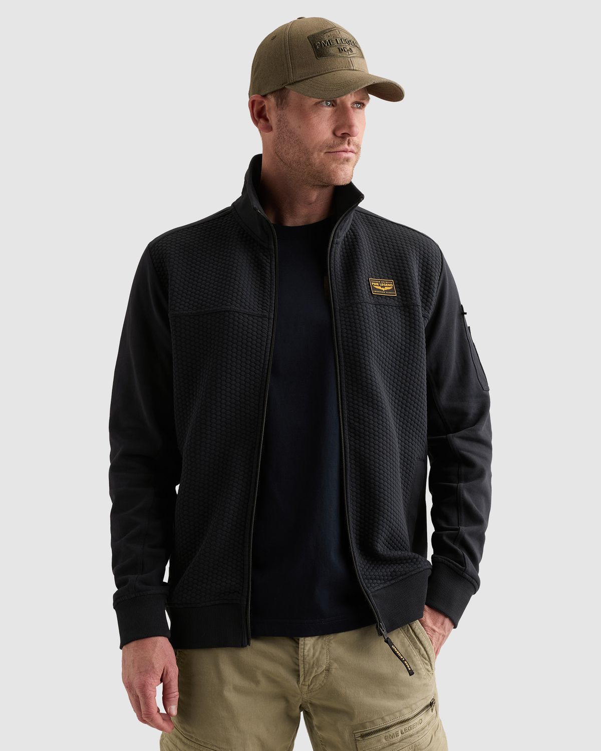 PME Legend Sweatshirt met jacquardpatroon en flight pocket