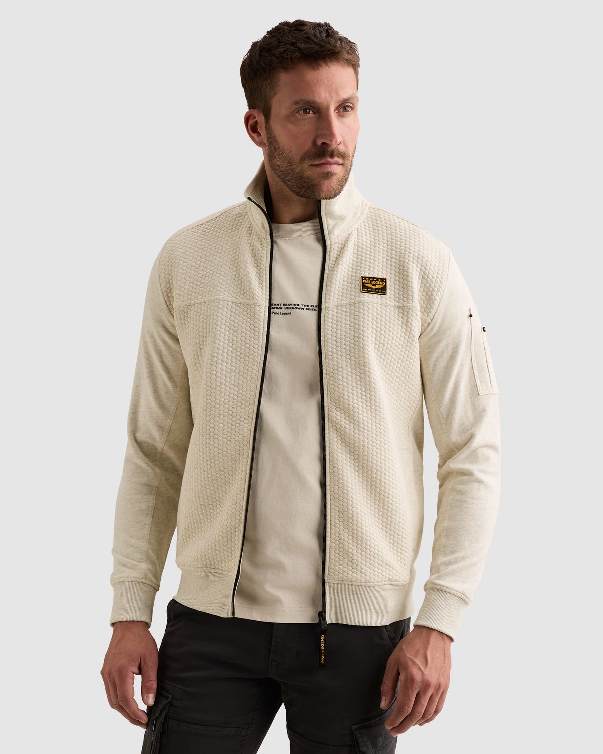 PME Legend Sweatshirt met jacquardpatroon en flight pocket