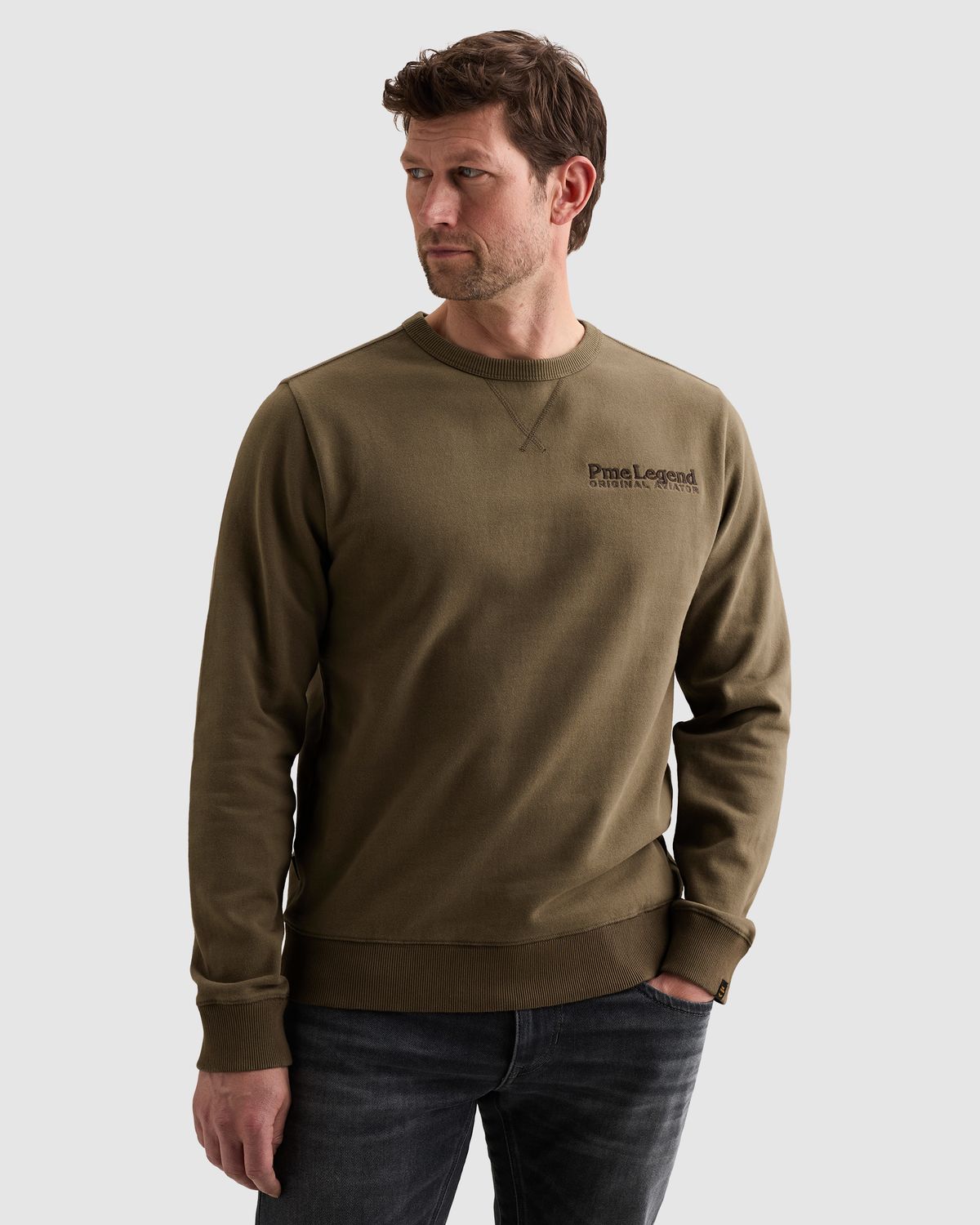 PME Legend Sweatshirt van peached fleece met artwork
