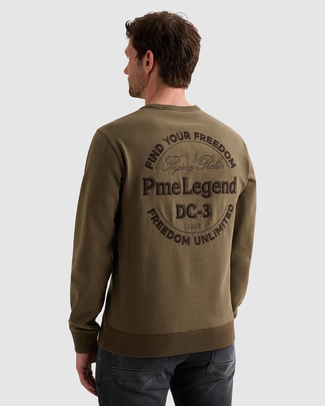 PME Legend Sweatshirt van peached fleece met artwork