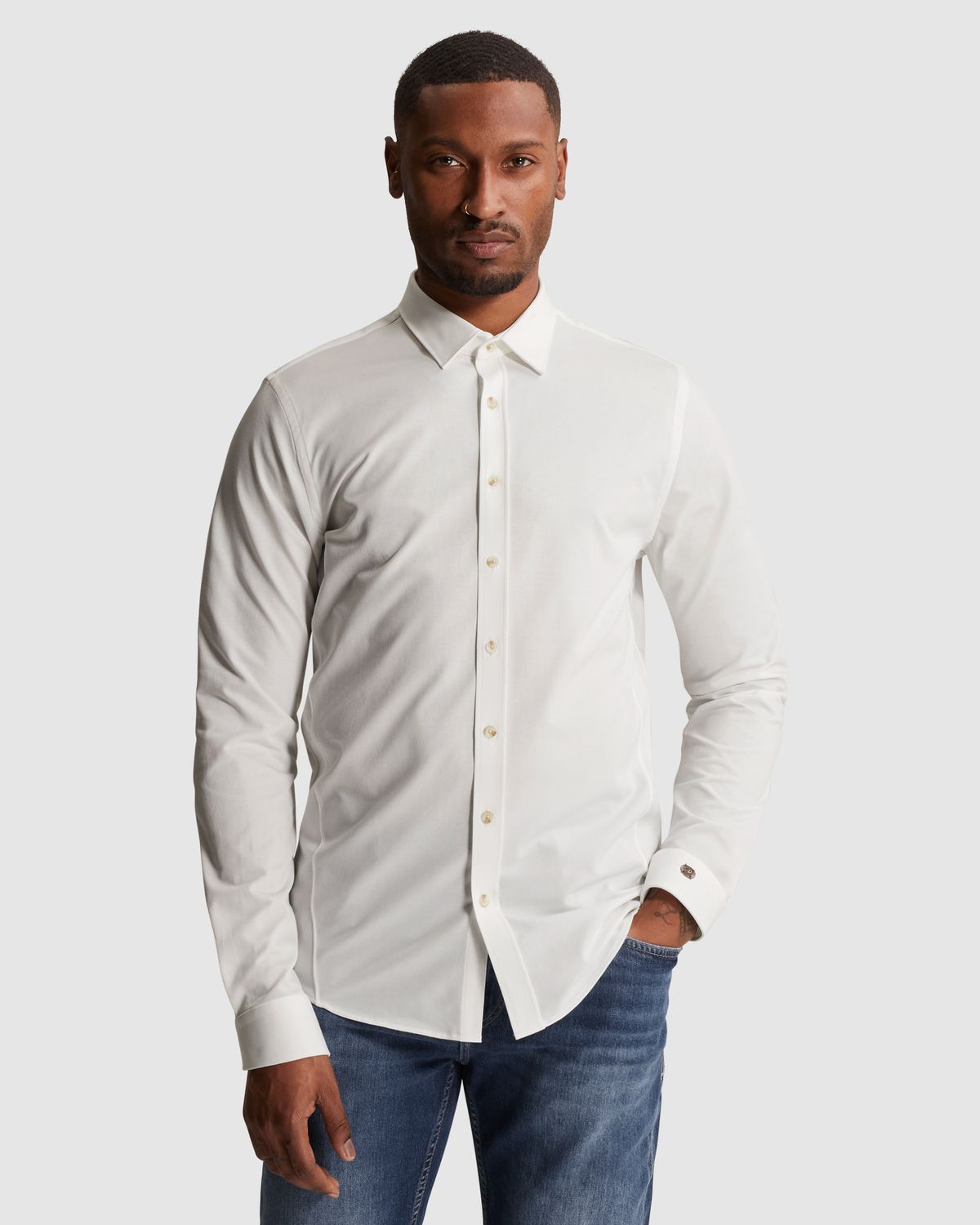 Cast Iron Overhemd van twill jersey