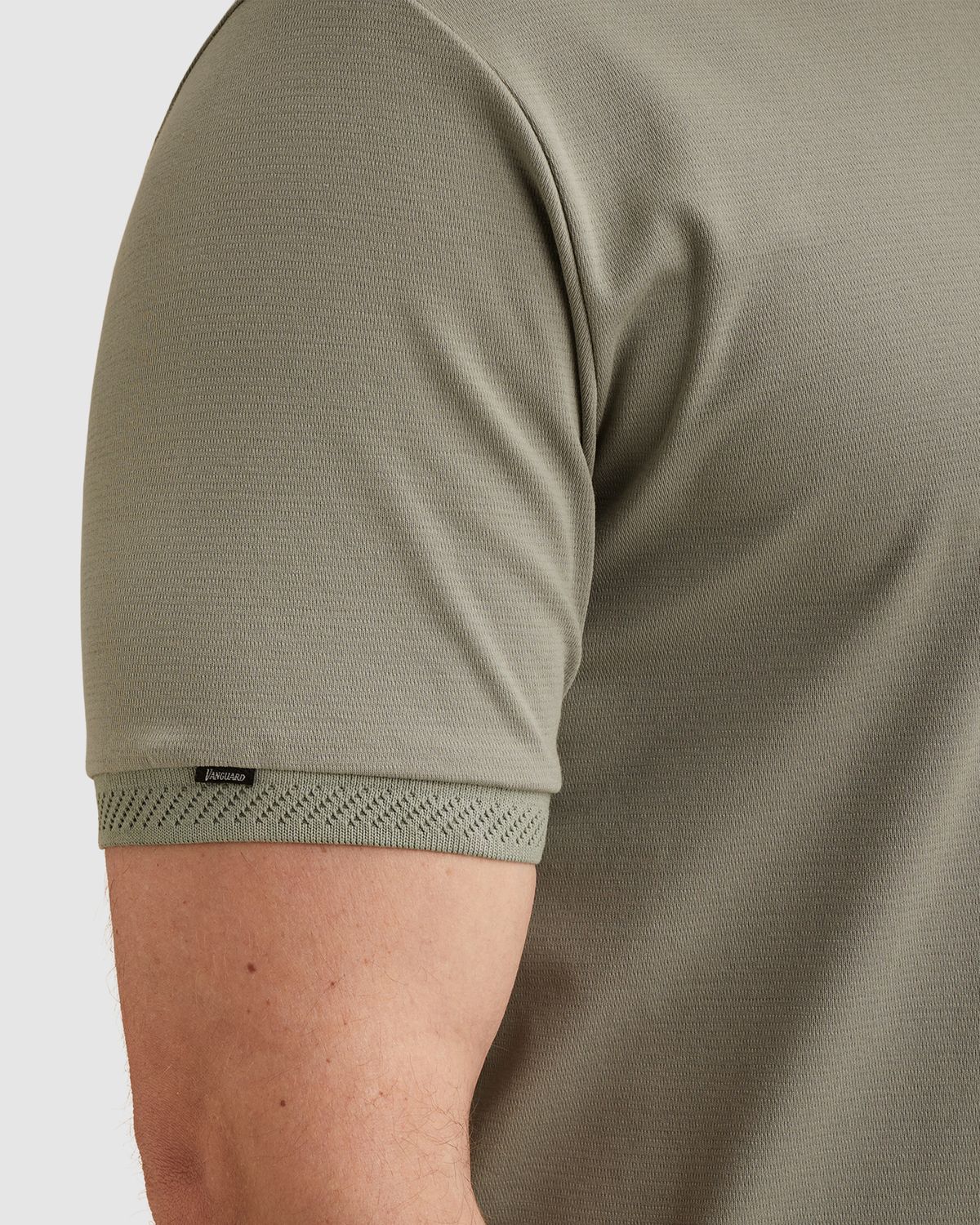 Vanguard Polo van interlock jersey met structuur