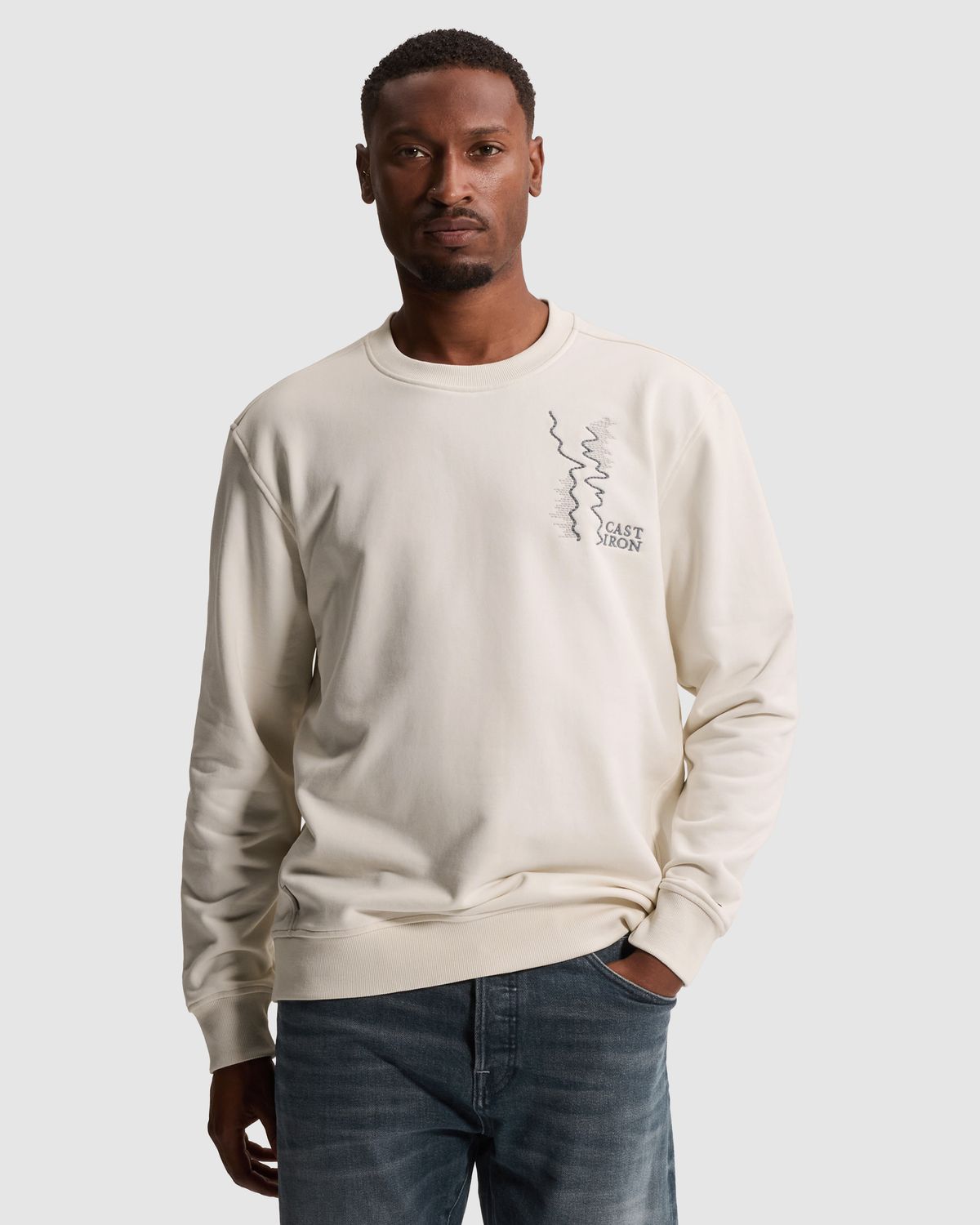 Cast Iron Sweatshirt met artwork op de achterkant en ronde hals