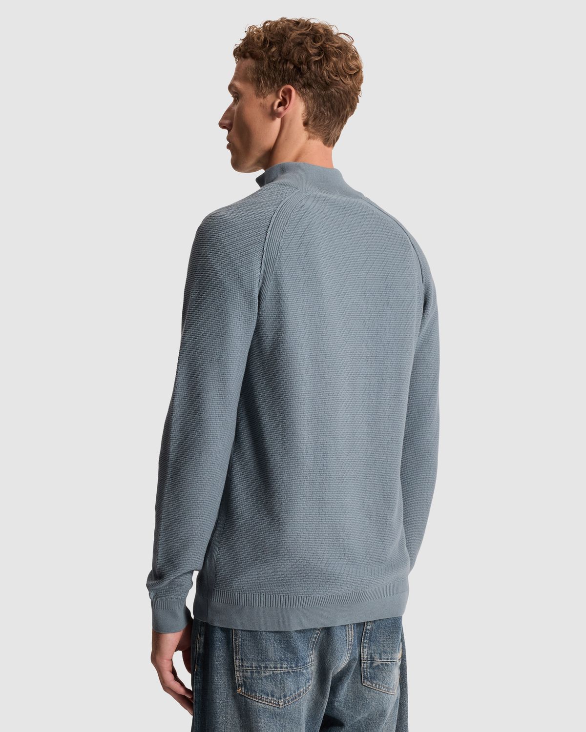 Cast Iron Half zip collar slim fit cotton ea Blue Mirage CKW2608302