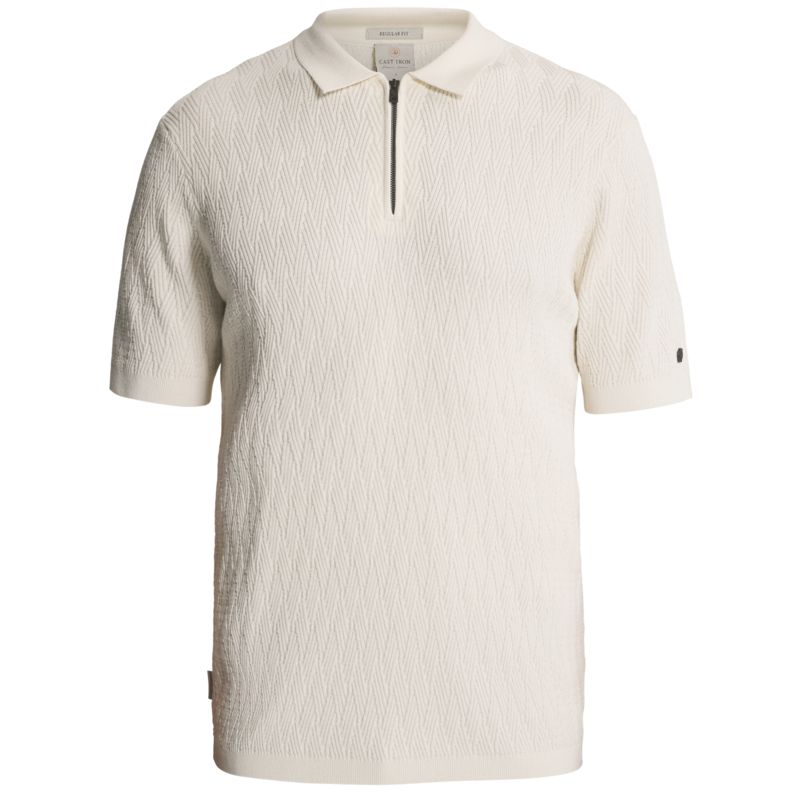 Cast Iron Polo van katoen/modal met rits