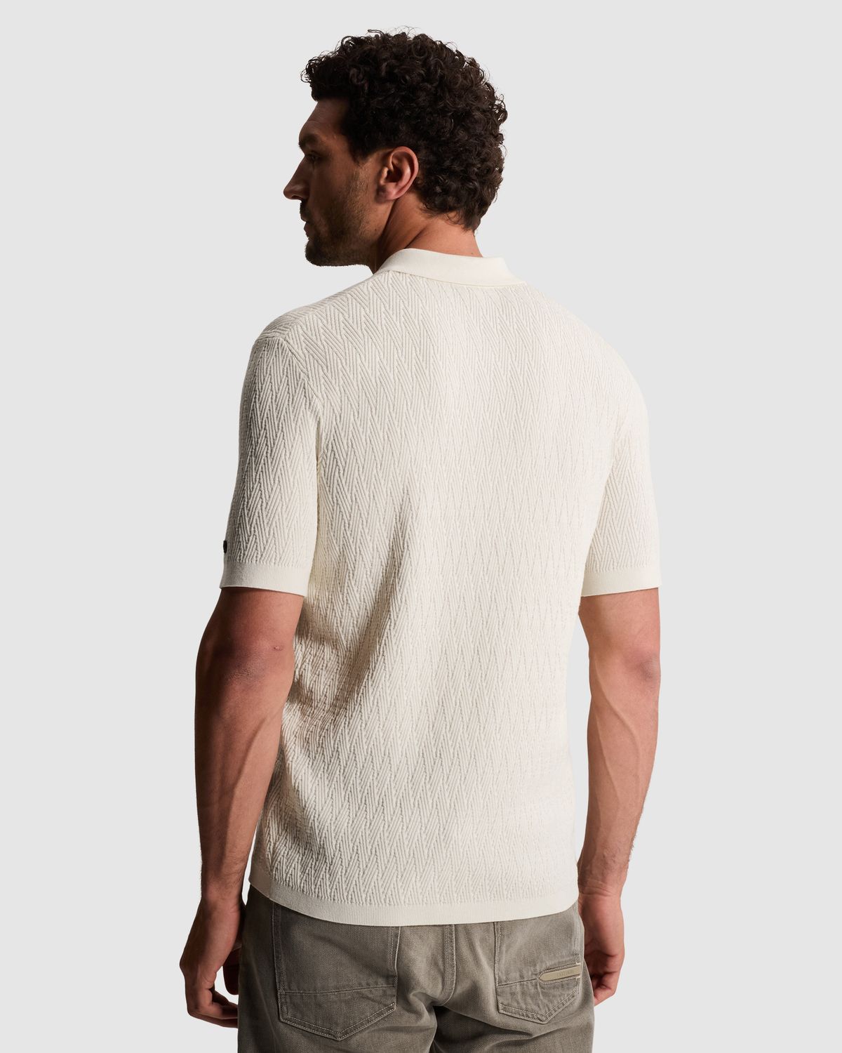 Cast Iron Polo van katoen/modal met rits