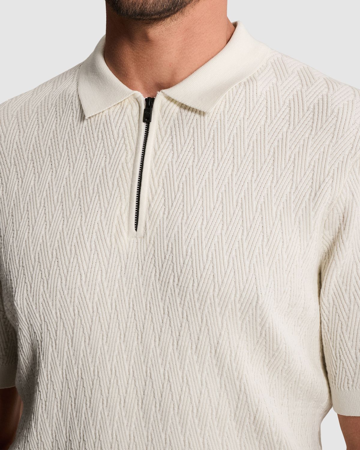Cast Iron Polo van katoen/modal met rits