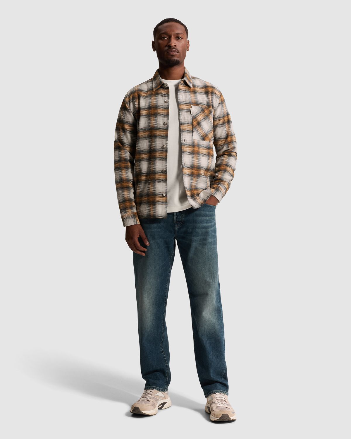Cast Iron Overshirt met ruitpatroon en knoopsluiting
