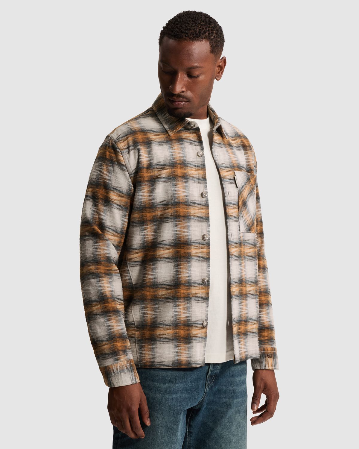 Cast Iron Overshirt met ruitpatroon en knoopsluiting