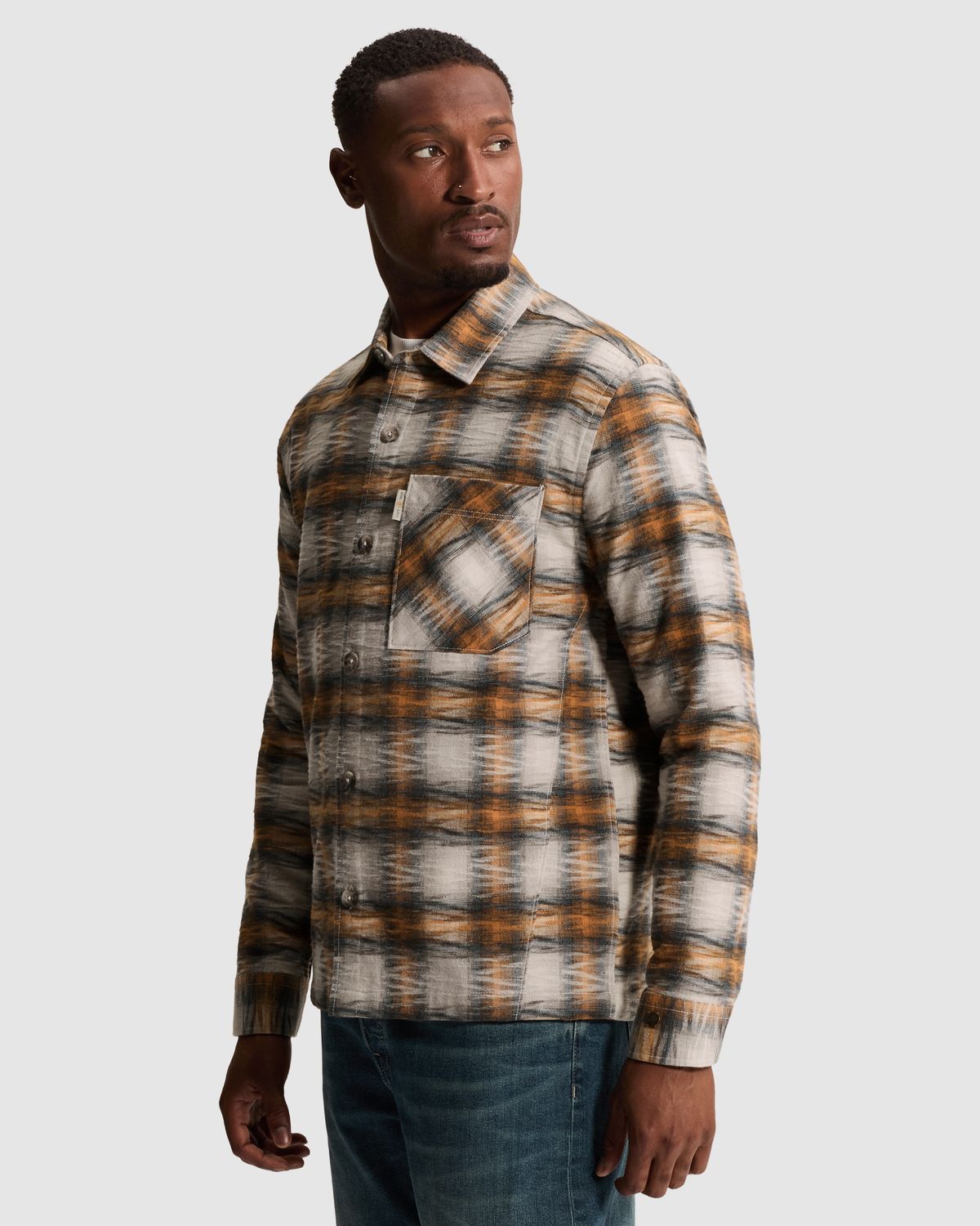 Cast Iron Overshirt met ruitpatroon en knoopsluiting