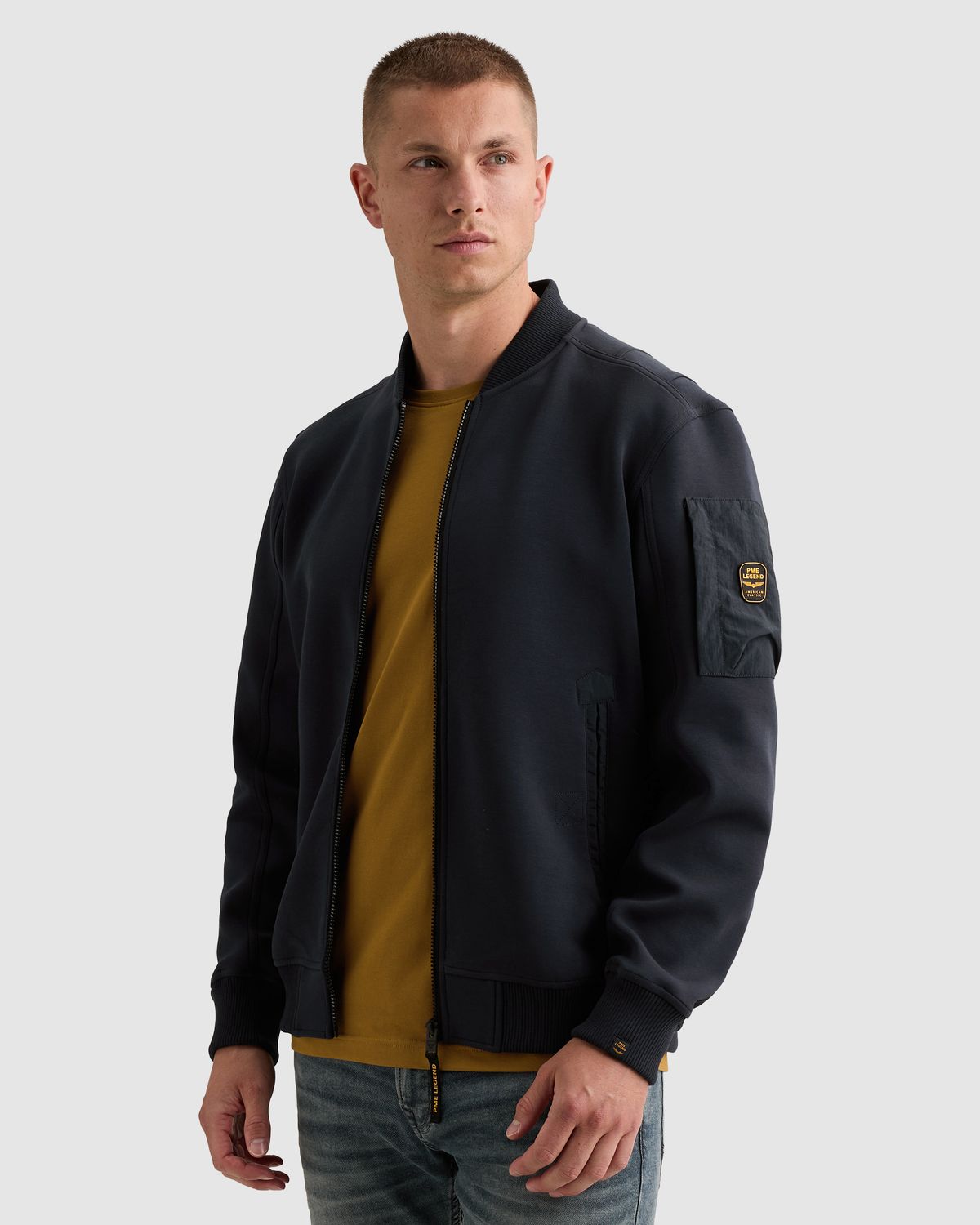 PME Legend Sweat jacket met ritssluiting en flight pocket